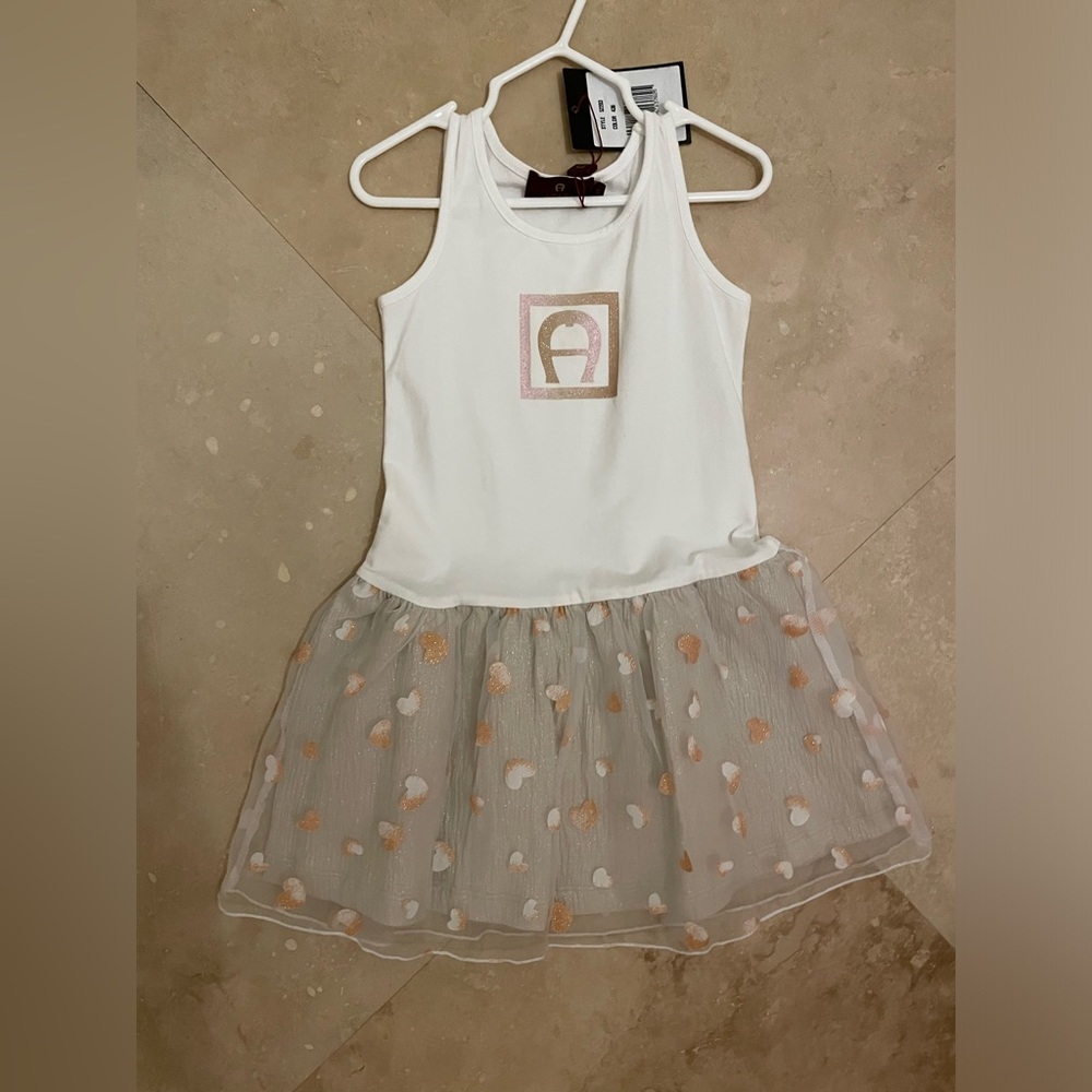 AIGNER
Girls Pink & Gold Logo Dress Set